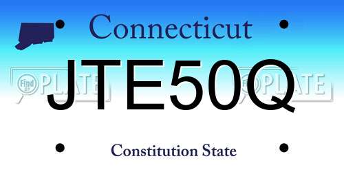 JTE50Q Connecticut License Plate