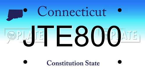 JTE800 Connecticut License Plate