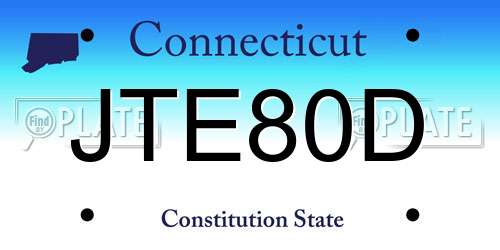 JTE80D Connecticut License Plate