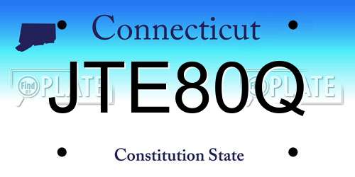 JTE80Q Connecticut License Plate