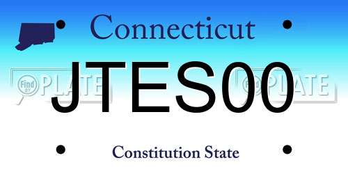 JTES00 Connecticut License Plate