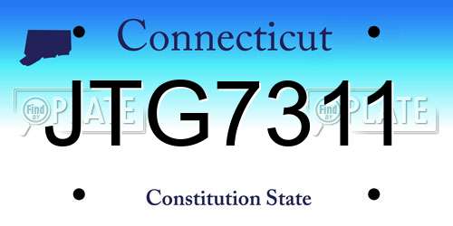 JTG7311 Connecticut License Plate
