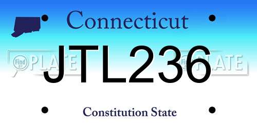 JTL236 Connecticut License Plate