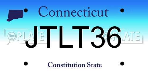 JTLT36 Connecticut License Plate