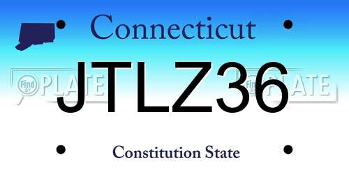 JTLZ36 Connecticut License Plate