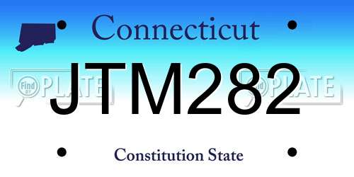 JTM282 Connecticut License Plate