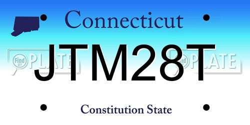 JTM28T Connecticut License Plate