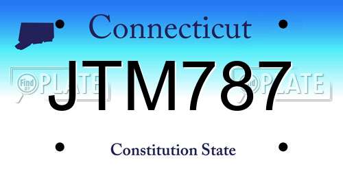 JTM787 Connecticut License Plate