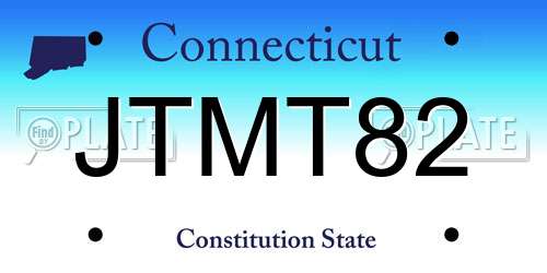 JTMT82 Connecticut License Plate