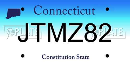 JTMZ82 Connecticut License Plate
