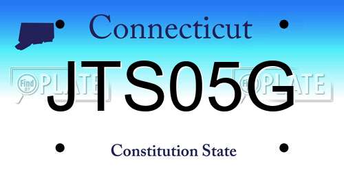 JTS05G Connecticut License Plate