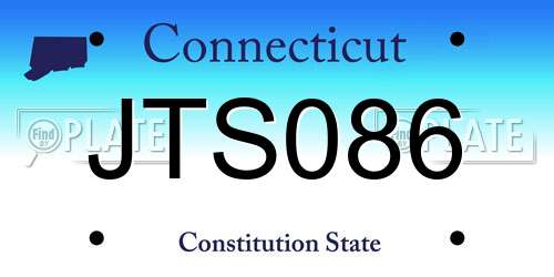 JTS086 Connecticut License Plate