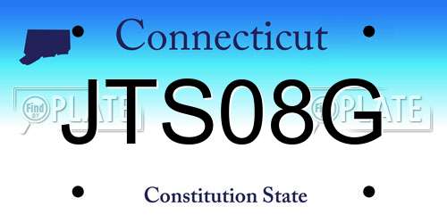 JTS08G Connecticut License Plate
