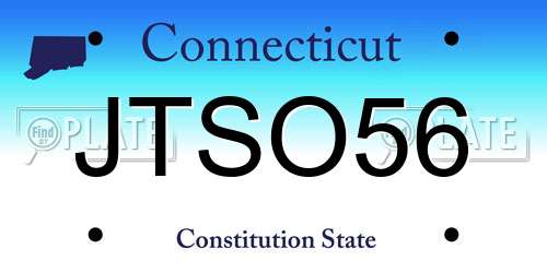 JTSO56 Connecticut License Plate