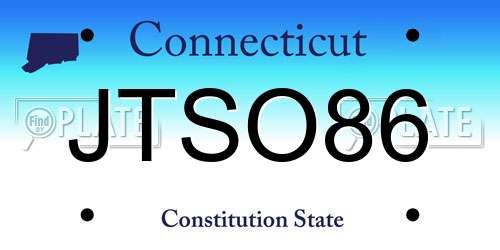 JTSO86 Connecticut License Plate