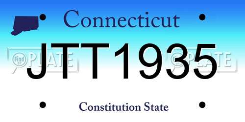 JTT1935 Connecticut License Plate