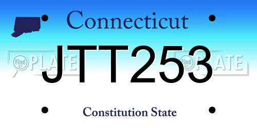 JTT253 Connecticut License Plate