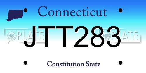 JTT283 Connecticut License Plate