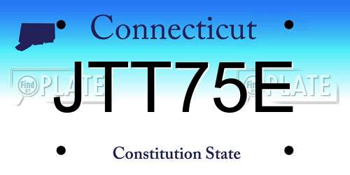 JTT75E Connecticut License Plate