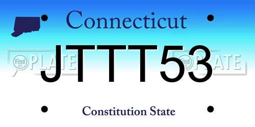 JTTT53 Connecticut License Plate