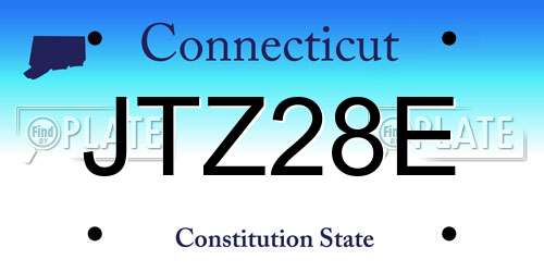 JTZ28E Connecticut License Plate