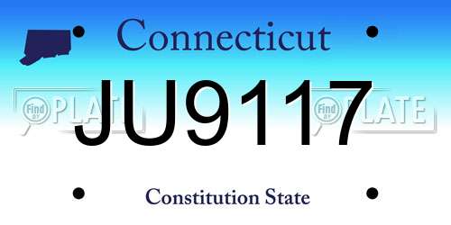 JU9117 Connecticut License Plate