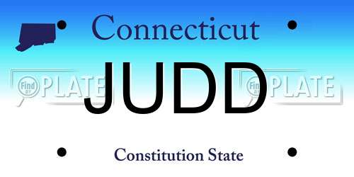 JUDD Connecticut License Plate