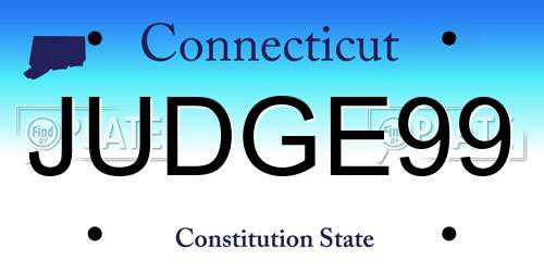 JUDGE99 Connecticut License Plate