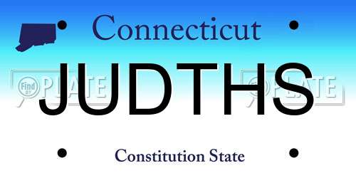 JUDTHS Connecticut License Plate