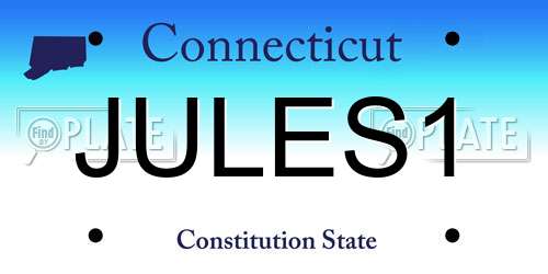 JULES1 Connecticut License Plate