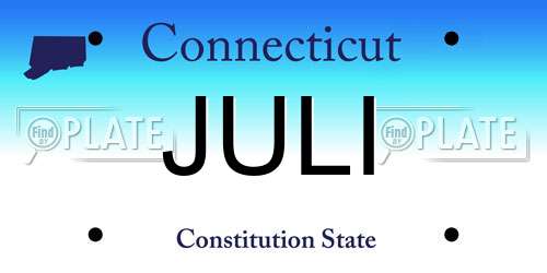 JULI Connecticut License Plate
