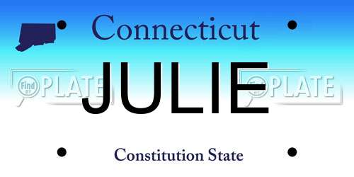JULIE Connecticut License Plate