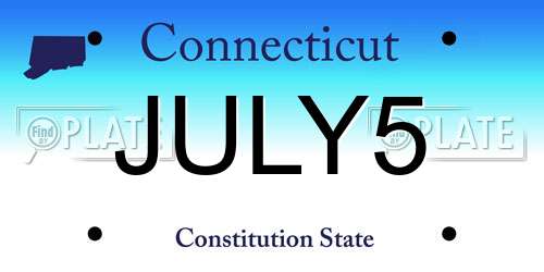 JULY5 Connecticut License Plate