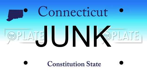 JUNK Connecticut License Plate