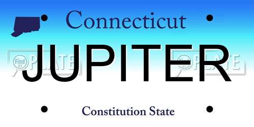 JUPITER Connecticut License Plate