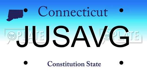 JUSAVG Connecticut License Plate