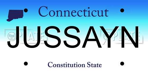 JUSSAYN Connecticut License Plate