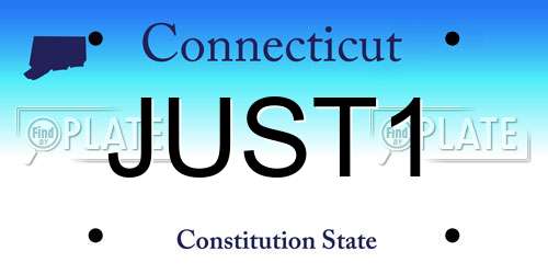 JUST1 Connecticut License Plate