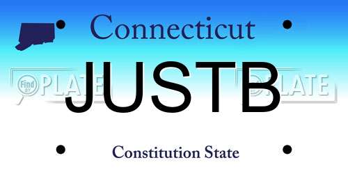 JUSTB Connecticut License Plate