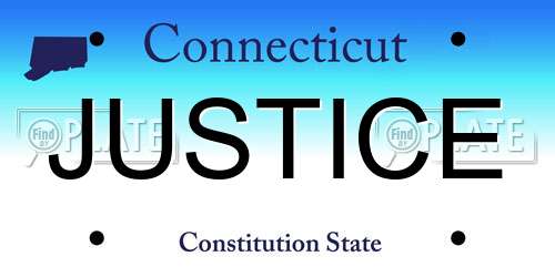 JUSTICE Connecticut License Plate
