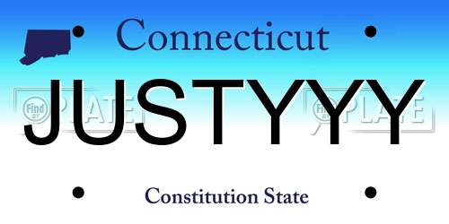 JUSTYYY Connecticut License Plate