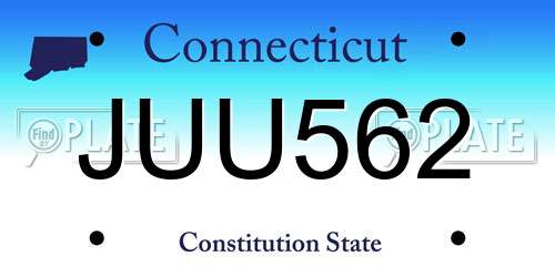 JUU562 Connecticut License Plate