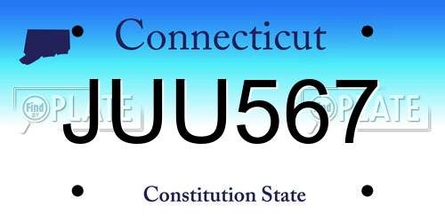 JUU567 Connecticut License Plate