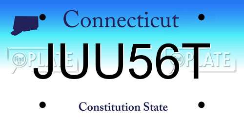 JUU56T Connecticut License Plate