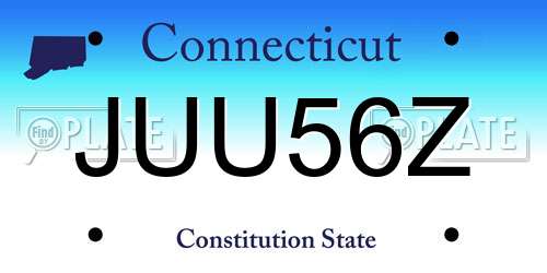 JUU56Z Connecticut License Plate