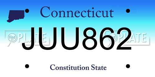 JUU862 Connecticut License Plate