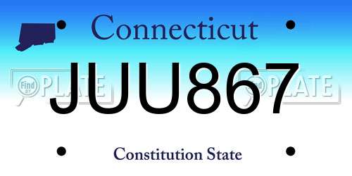 JUU867 Connecticut License Plate