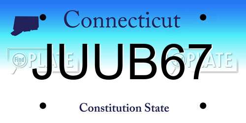 JUUB67 Connecticut License Plate