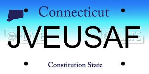 JVEUSAF Connecticut License Plate