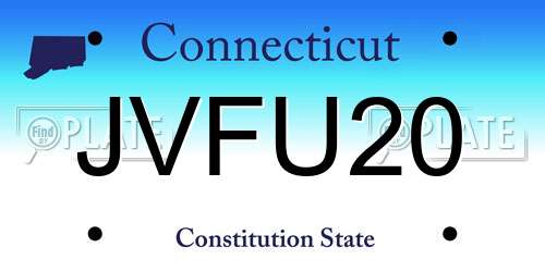 JVFU20 Connecticut License Plate